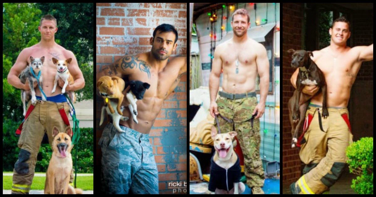 Hot Texas Hunks Pose With Unloved Dogs To Help Them Find Forever Homes