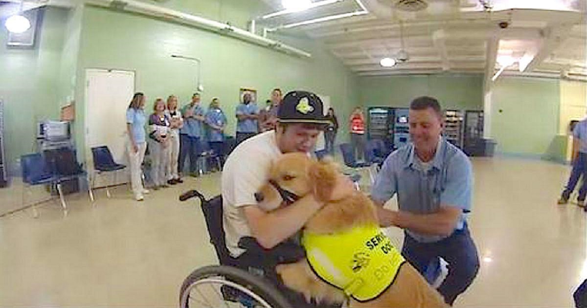 School Shooting Victim Meets Service Dog Raised By Prison Inmate