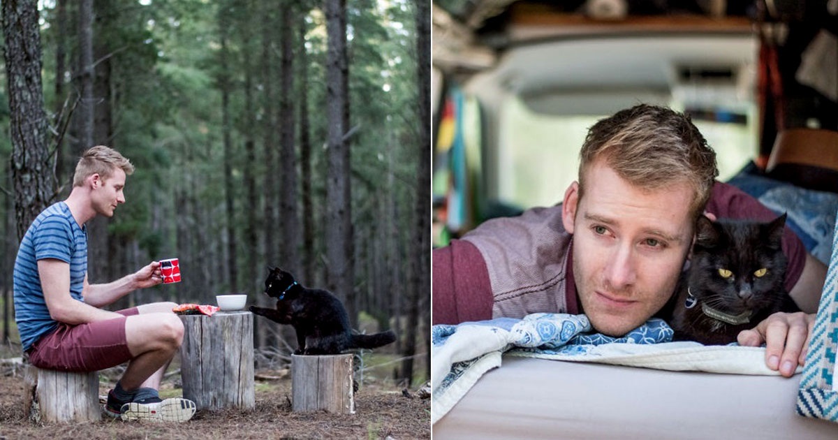 Man Left His Job And Sells Everything Just To Travel With His Cat