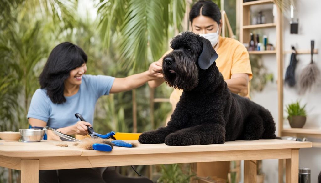 Black Russian Terrier grooming