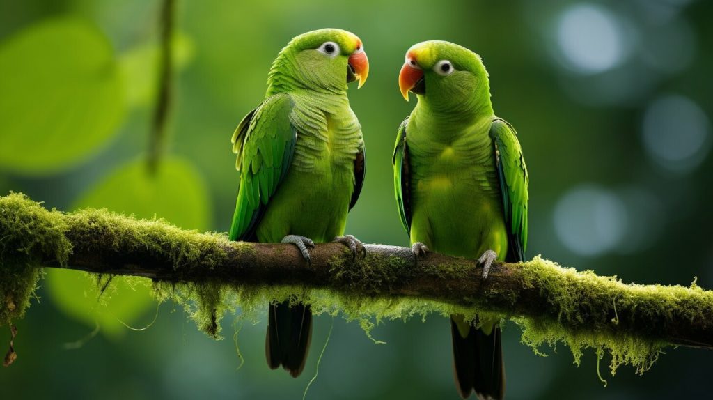 Mustached Parakeets