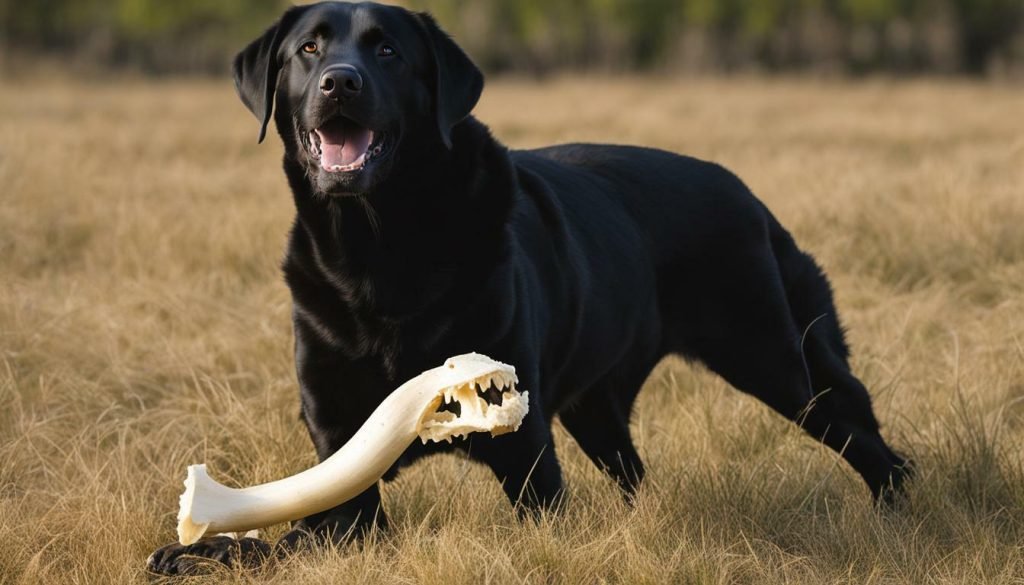 dog chewing bone