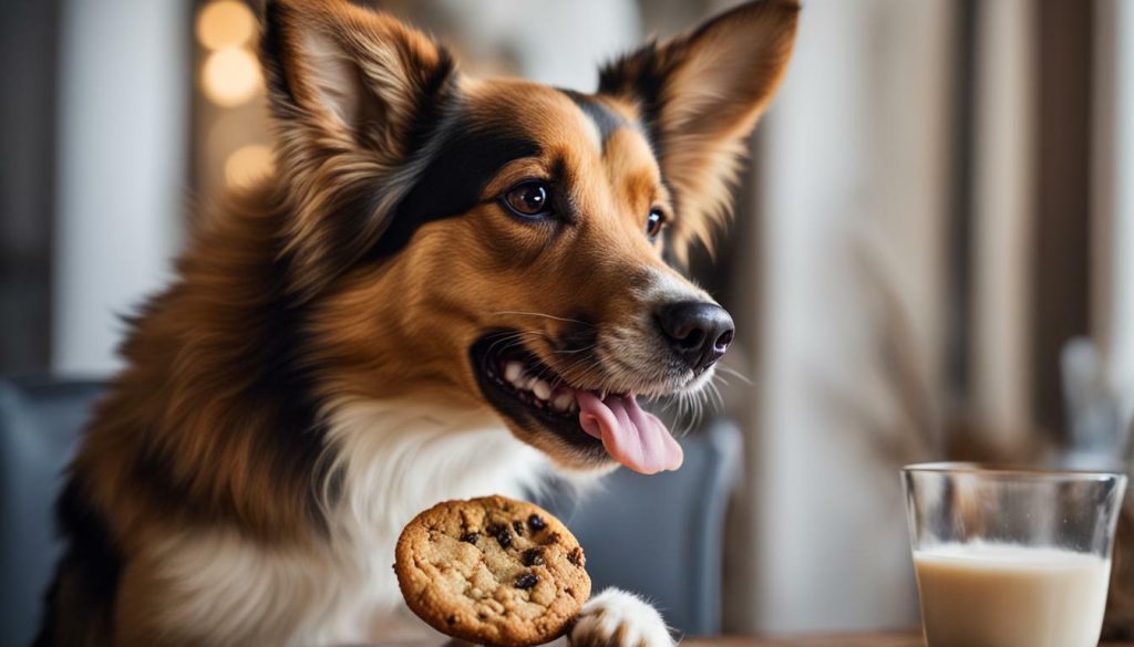 dog eating oatmeal cookie