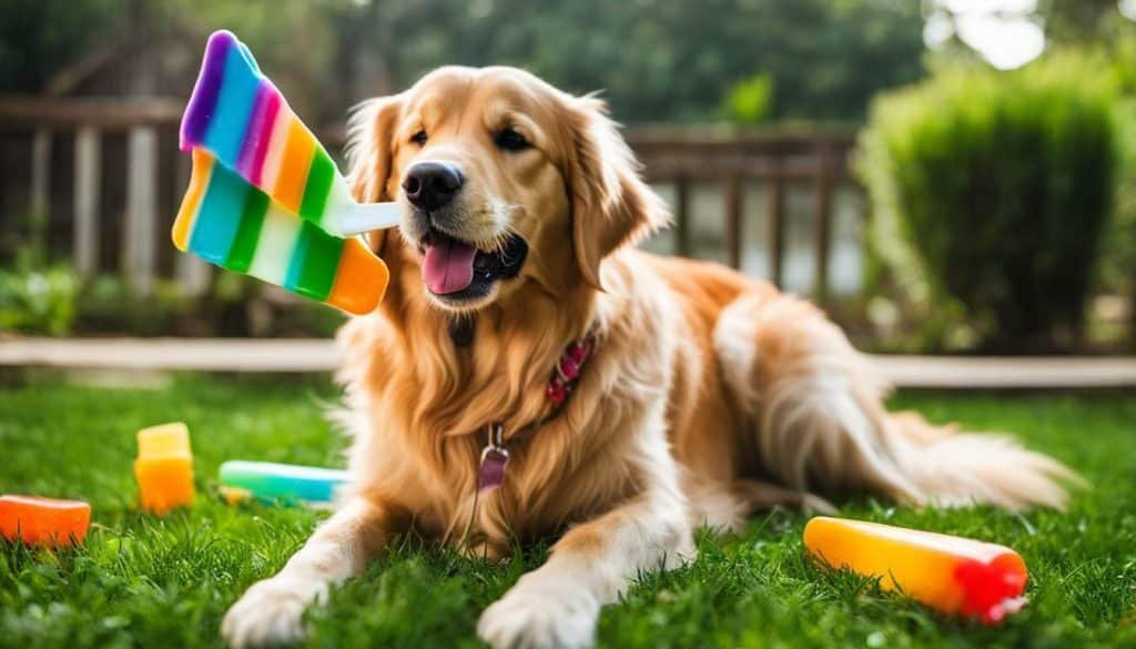 dog enjoying a homemade popsicle