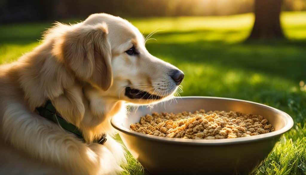 dog with granola