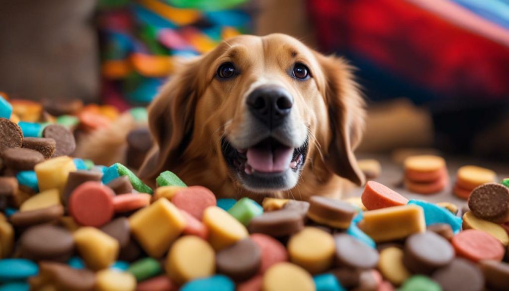 dog with treats