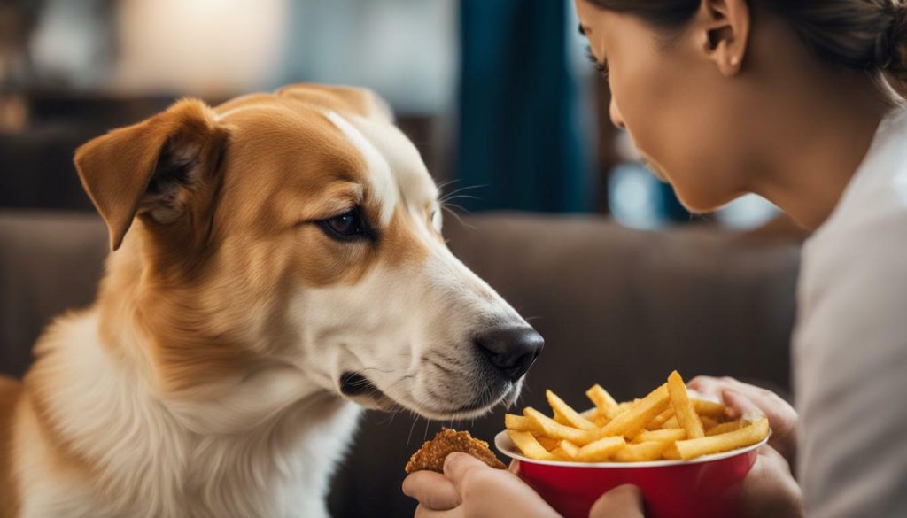monitoring dogs after eating fries