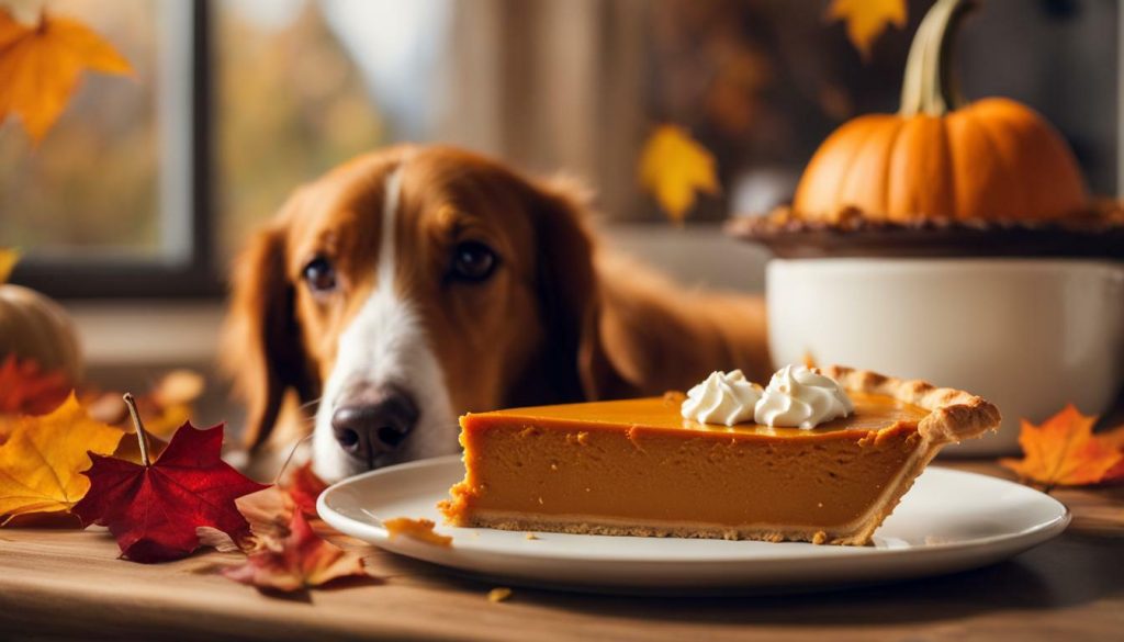 pumpkin pie and dog