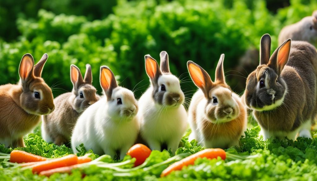 rabbits eating parsley