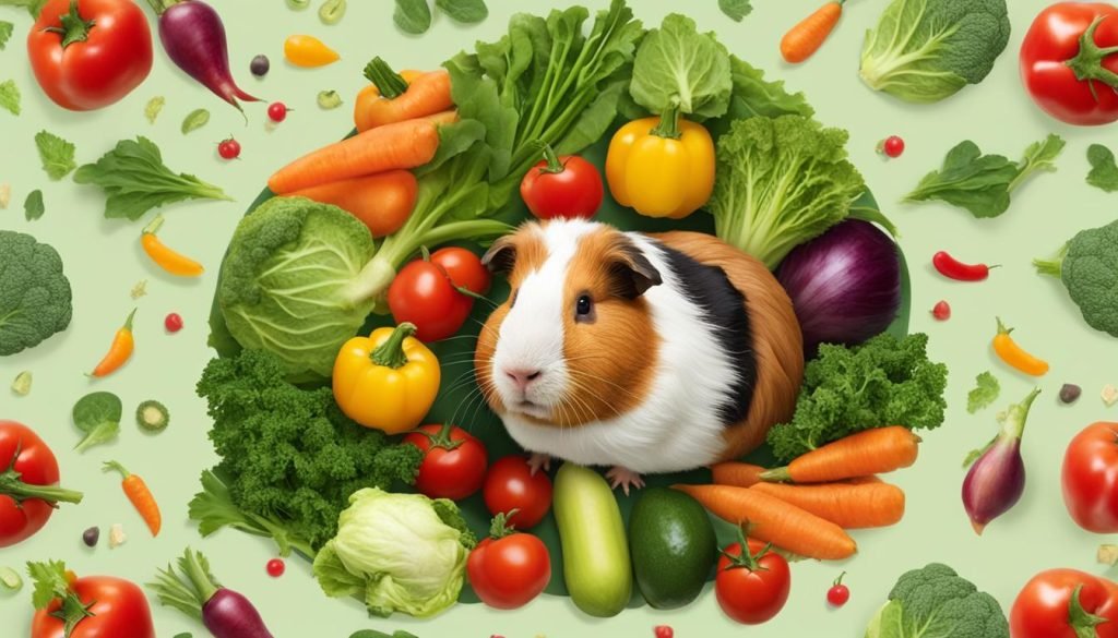 Illustration of Leafy Green Veggies Help Guinea Pigs Coprophagy