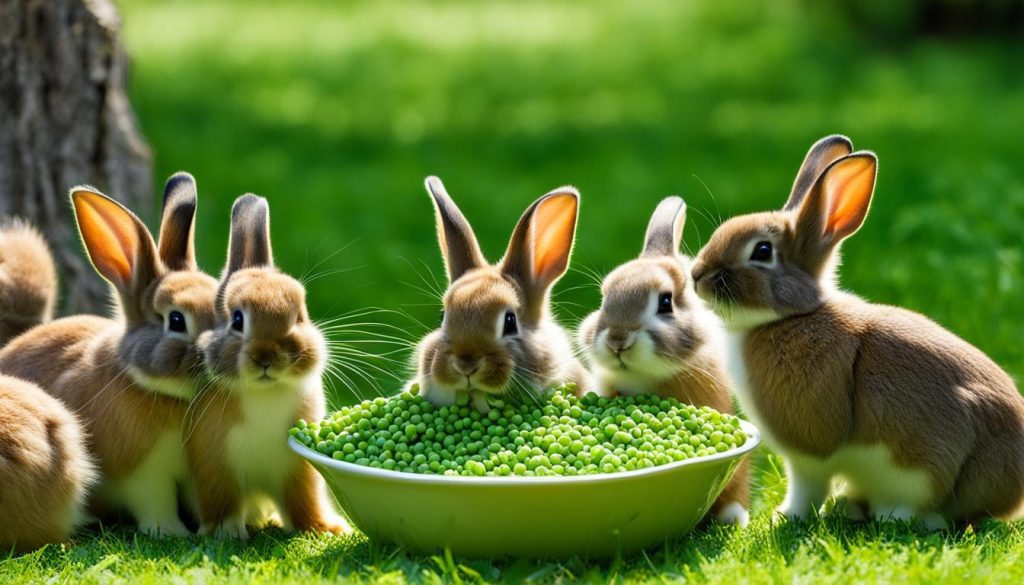 serving peas to rabbits