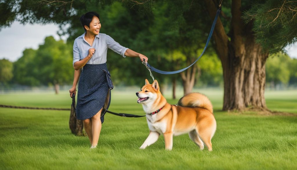 Shiba Inu leash training