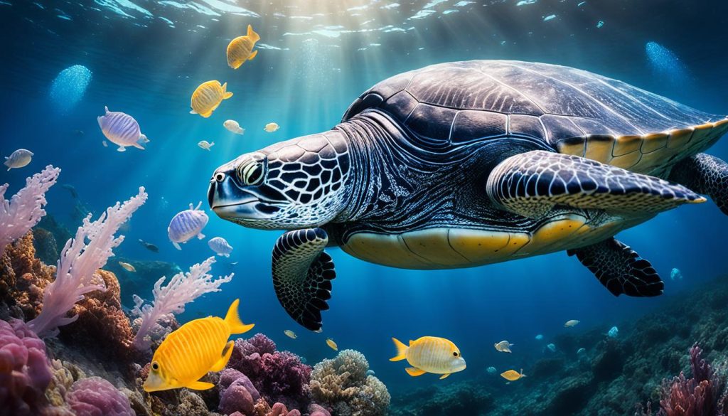 Leatherback turtles and jellyfish