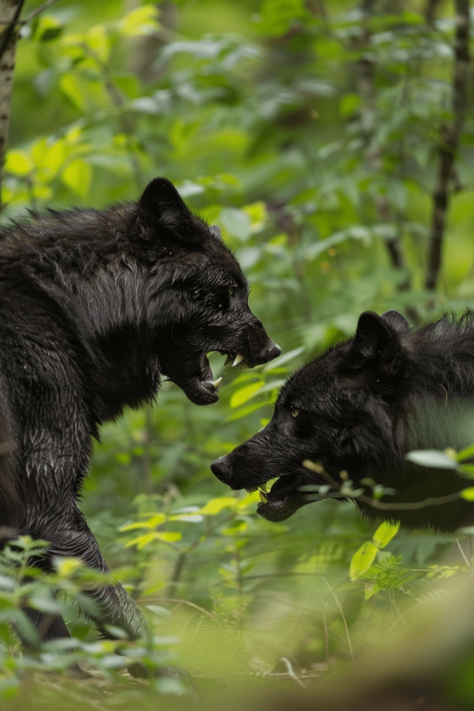Communicative Postures in Black Wolves