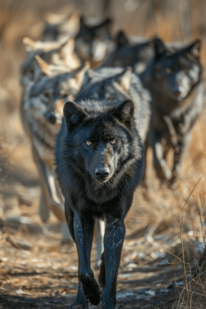 Leadership Dynamics in Black Wolf Packs