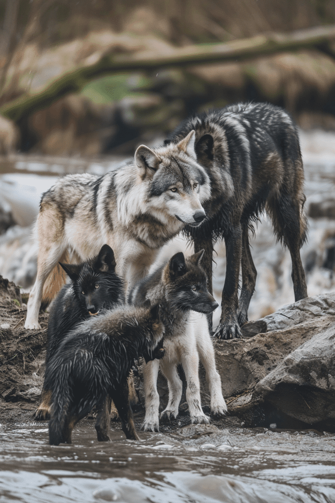 Social Structure of Black Wolf Packs