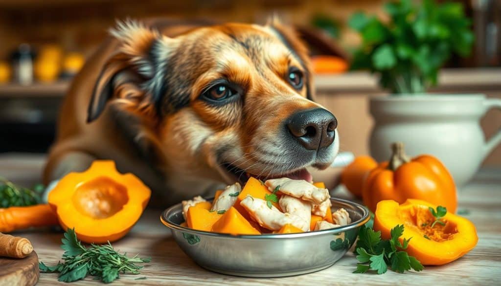 Homemade Chicken & Butternut Squash Dog Food Recipe